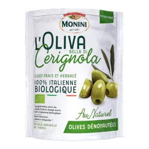 Olives Vertes Dénoyautées BIO 150g - MONINI