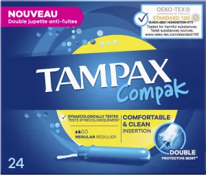 Tampons avec Applicateur Régulier Compak x22 tampons - TAMPAX