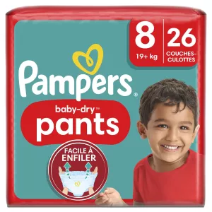 Couches Baby-dry Pants T8 (+19 Kg) X26 - PAMPERS