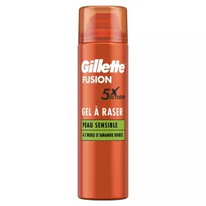 Shaving Gel For Sensitive Skin With Fusion Sweet Almond Oil 200ml - Gillette