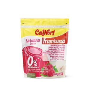 शुगर-फ्री जिलेटिन रास्पबेरी फ्लेवर 280 ग्राम - CALNORT