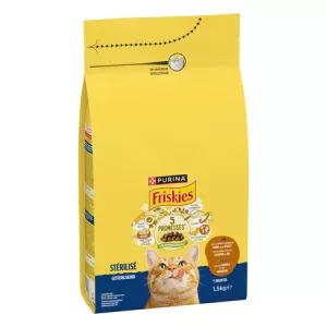 Croquettes pour chat stérilisé à la dinde, poulet et aux légumes 1,5kg - FRISKIES