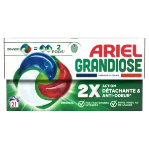 Lessive Grandiose Action Détachant & Anti-Odeur X21 - ARIEL