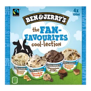 फैन-फ़ेवूराइट्स कूल-लेक्शन 4x100ml को चमकाएं - Ben & Jerry's