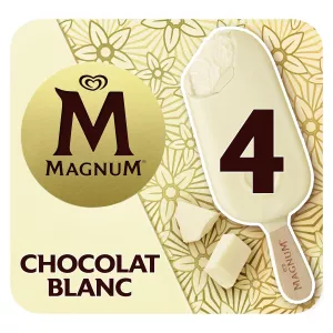 Glace Bâtonnet Chocolat Blanc x4- MAGNUM