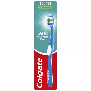 Мягкая зубная щетка с гладкой щетиной для очистки всего рта на 360° - Colgate