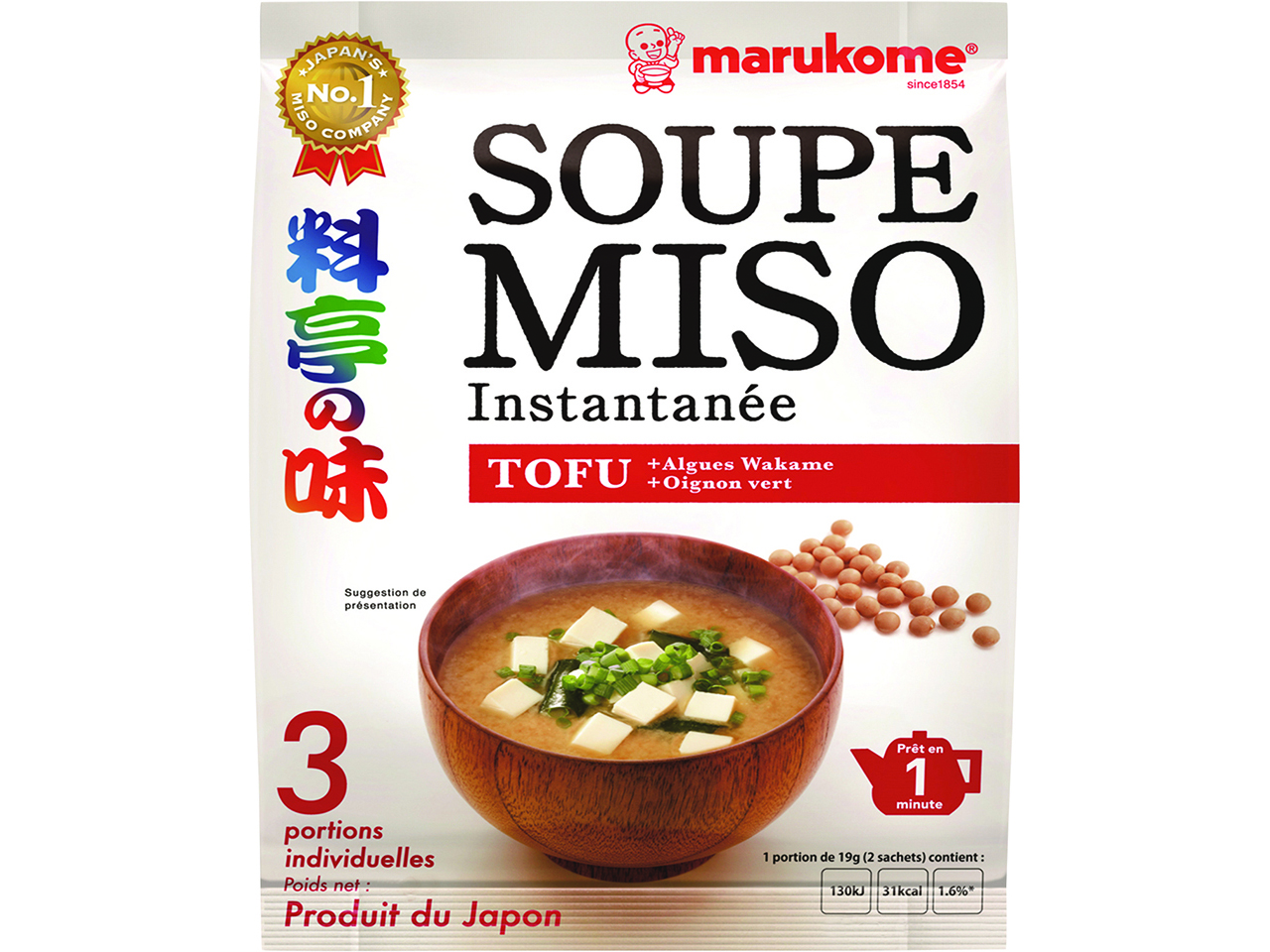 Soupe Miso Tofu  Nl/fr 57g - Marukome