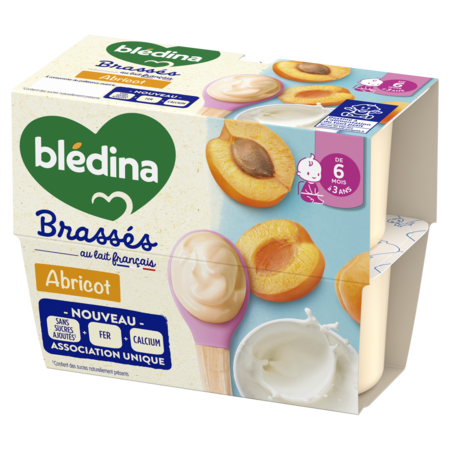 Gebrouwen Dessert Abrikoos Smaak vanaf 6 maanden 4x95g - BLÉDINA