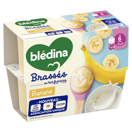 Dessert Brassés Saveur Banane dès 6 mois 4x95g - BLÉDINA