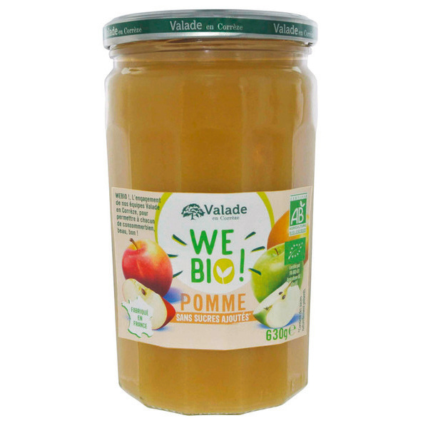 Compota de Maçã Sem Açúcares Adicionados Bio 630g - VALADE