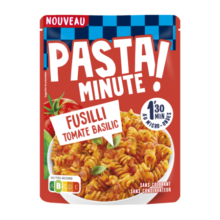 Pasta Minute Fusilli Tomate Basilic 220g - LUSTUCRU