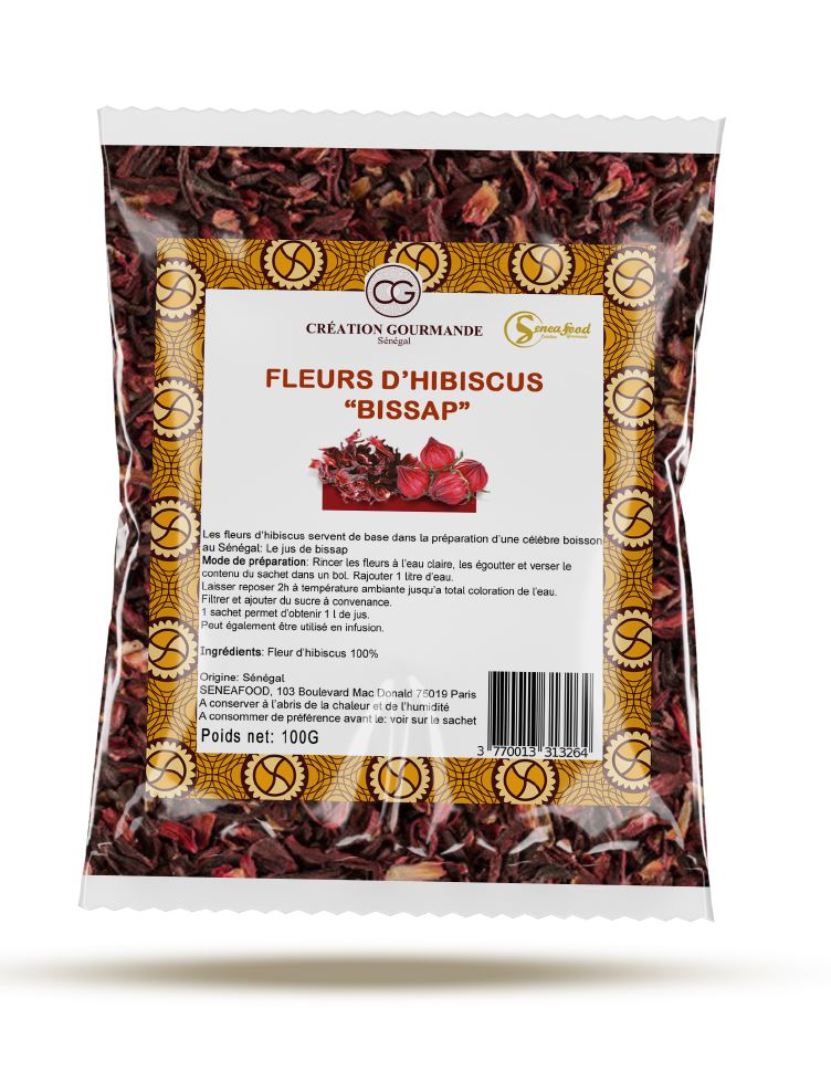 Gedroogde Hibiscusbloemen (bissap) Rood 100g - Seneafood