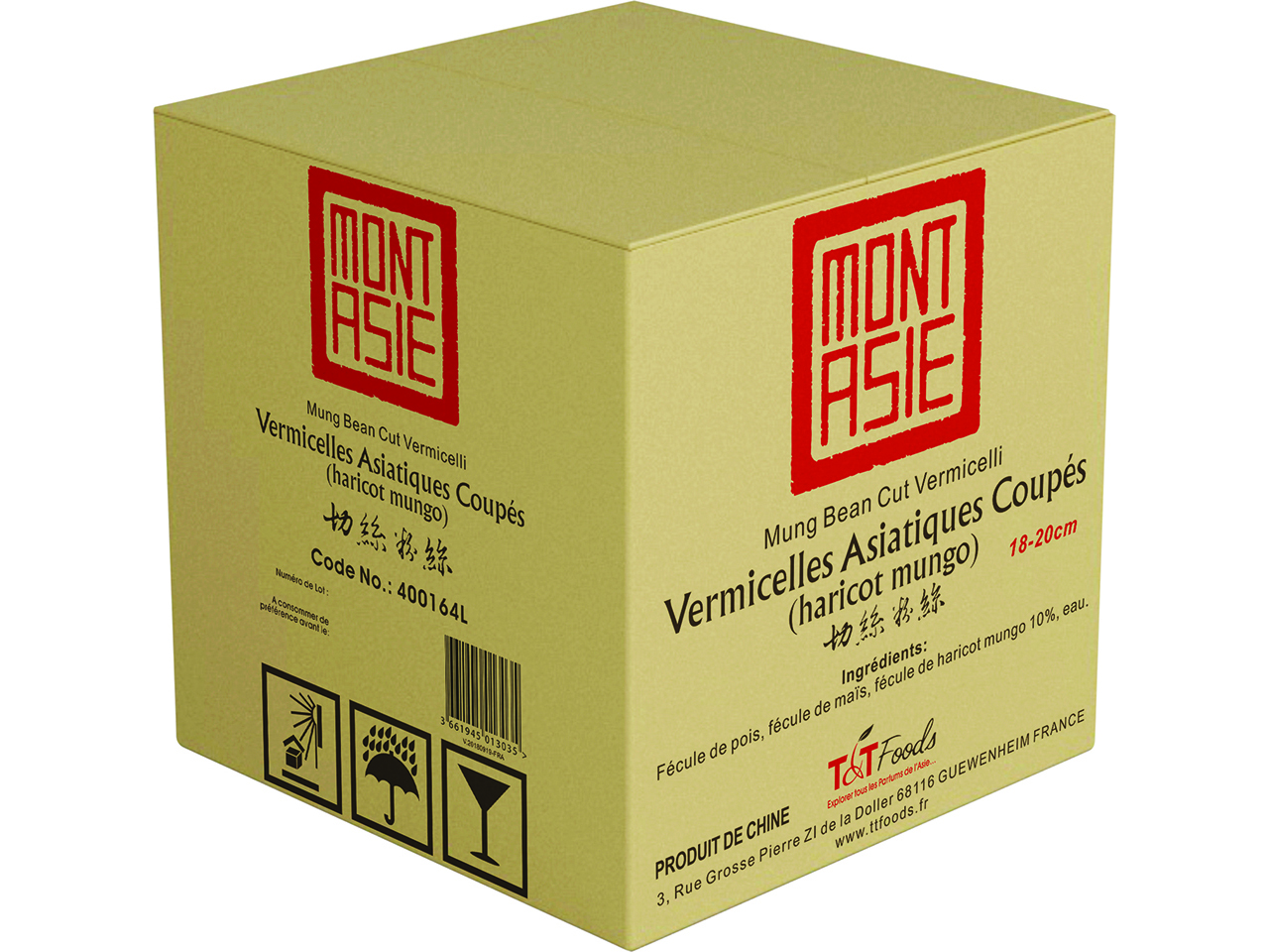 Вермишель из фасоли мунг нарезанная 18-20см 5кг - MONT ASIE