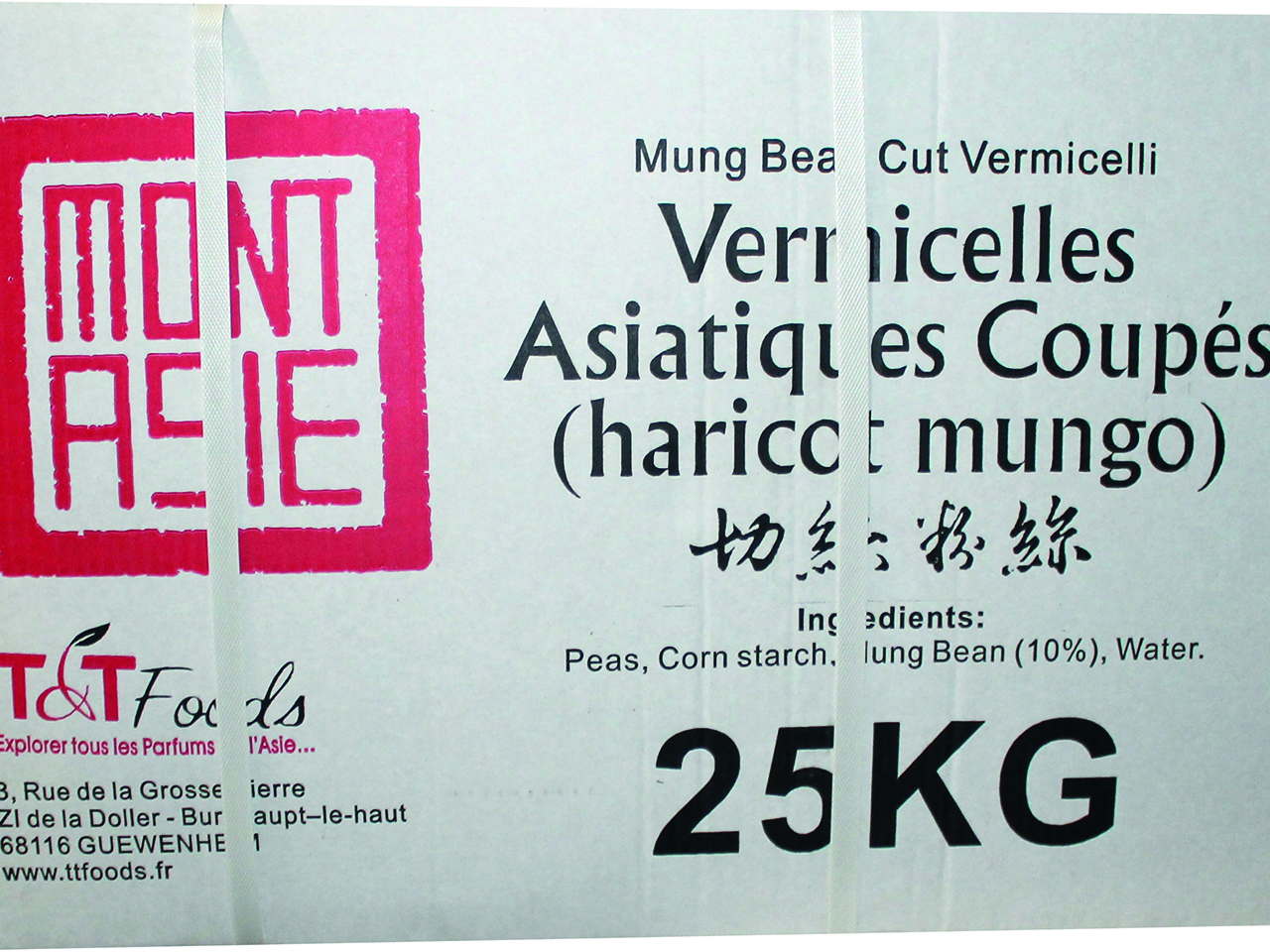 Aletria de Feijão Mung Corte 3-5cm 25kg - MONT ASIE