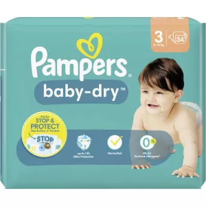 Couches Baby-Dry T3 (6-10kg) - PAMPERS