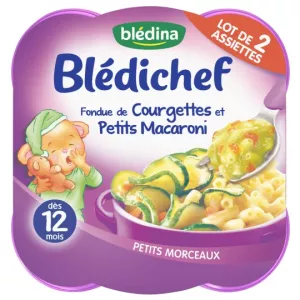 Piatto da bambino da 12 mesi; Zucchini/Macaroni Blédichef 2x230 G - BLÉDINA