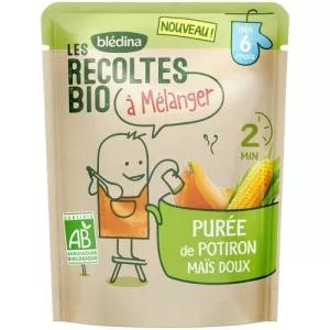Repas bébé dès 6 mois purée de potiron et maïs doux Bio 120g - BLÉDINA