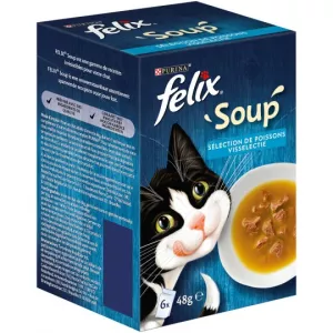 बिल्लियों के लिए मछली का सूप 6x48 ग्राम - PURINA FELIX