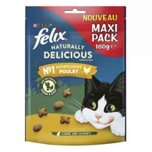 Friandises pour chat riche en Poulet avec une touche d'Herbe 180g - PURINA FELIX
