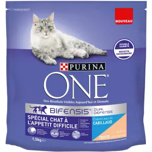 Croquettes pour chat difficile au Cabillaud et à la Truite 1,5Kg - PURINA ONE