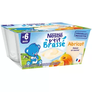 P'tit brassé abricot dès 6 mois 4x100 g - NESTLE