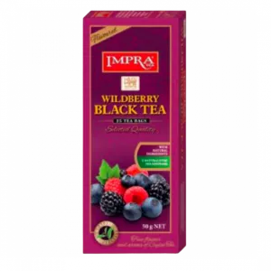 Impra,  Black Tea,  Flavoured Wildberry âwith Natural Piecesâ  2gx25x24,