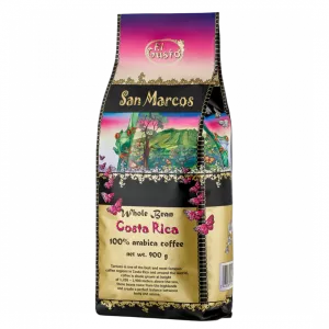 San Marcos Gourmet Whole Bean Roasted Coffee, El Gusto, 100% Arabica Coffee, Sun Dried, Washed Process, Medium Roast, Single Origin, Sca Score 85,  900g