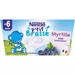 P'tit brassé myrtille dès 6 mois 4x100 g - NESTLE