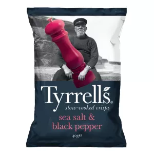 Potato chips sea salt and crushed pepper, 150g - TYRRELLS