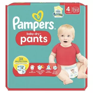 Couches Baby-dry Pants T4 (9-15 Kg) X27 - PAMPERS