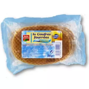 Gaufres Fourrées Goût Vanille X 10 300g - BELLE FRANCE