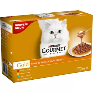 Pâté for adult cats treat with sauces 12X85g - PURINA GOURMET