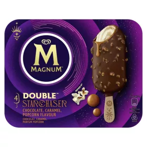 Glace Bâtonnet Double Starchaser Chocolat Caramel Pop Corn x4 - 288g -MAGNUM