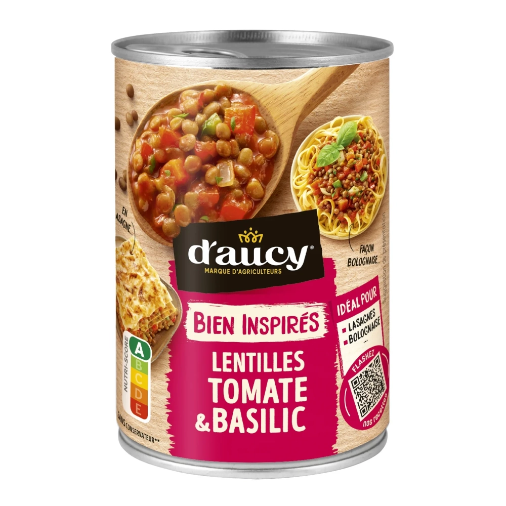 Lentilles Tomates & Basilic 400g - D'AUCY