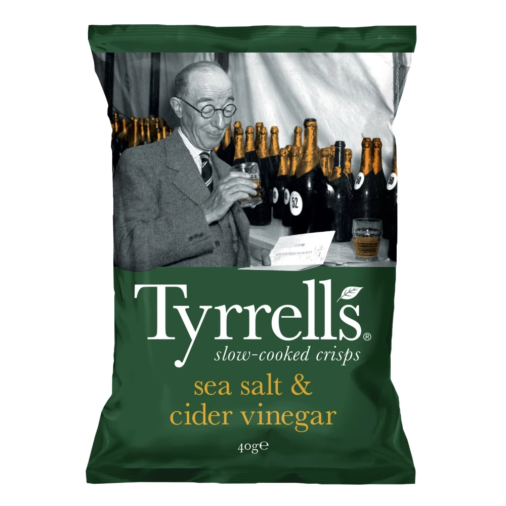 Aardappelchips met zeezout en ciderazijn, 150 g - TYRRELLS